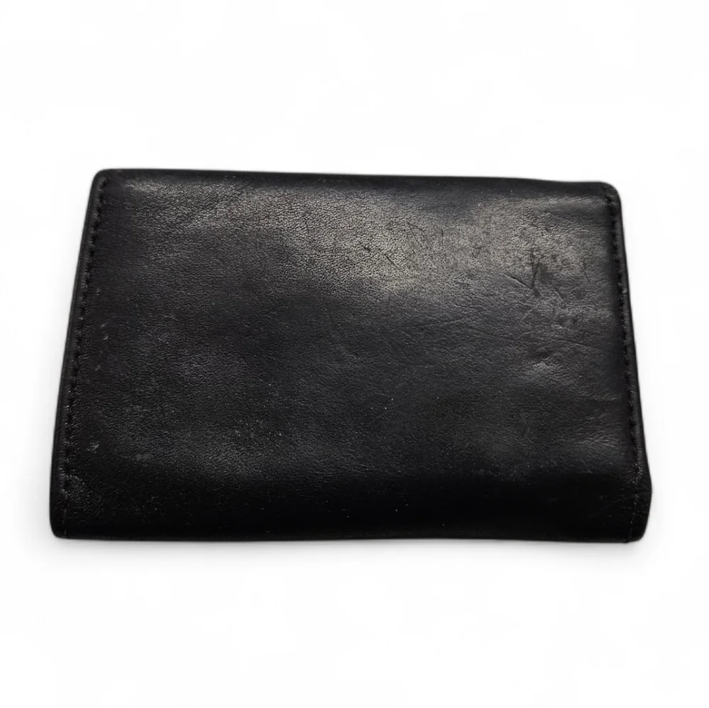 Gucci Leather Key Holder Compact Wallet In Black with Silver GG Monogram Logo